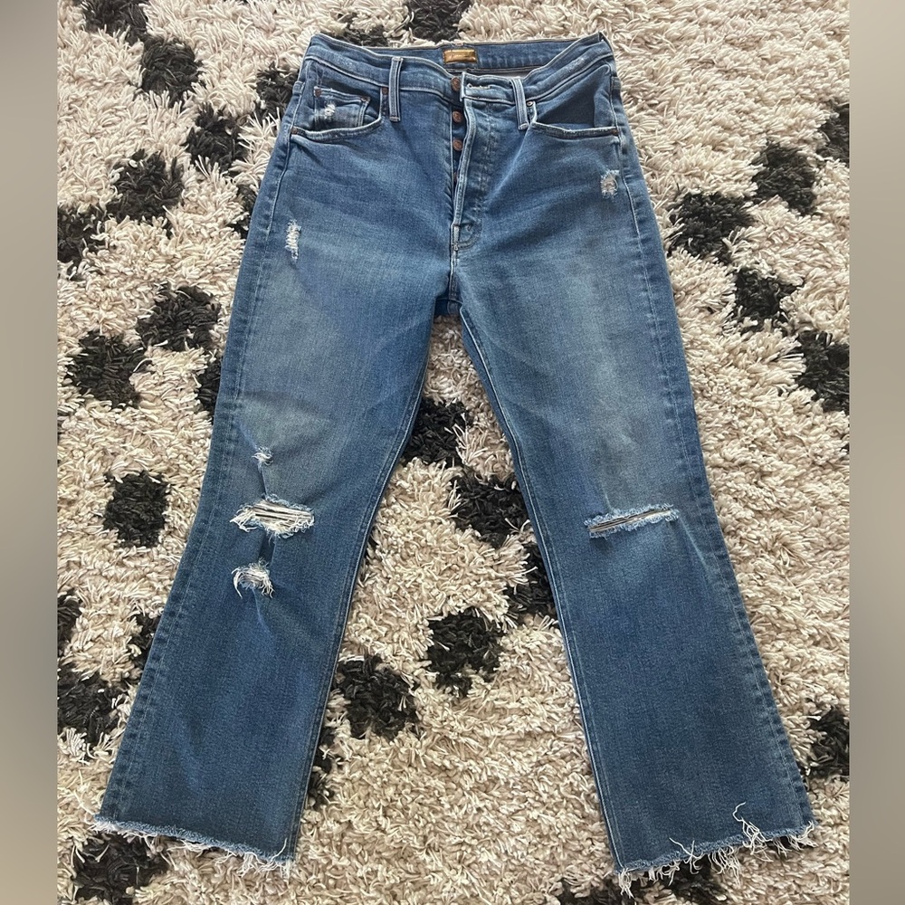 Mother the Tripper Ankle Fray Jeans - Color Play Like a Pirate
